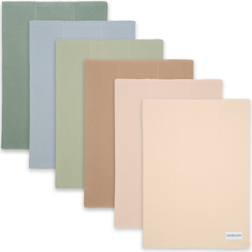 Baby Burp Cloths Set, Large 6-Layer, 100% Cotton Comfy Cubs