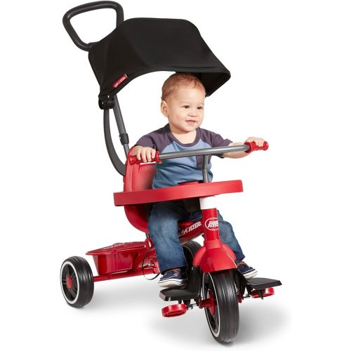 Toddler Bike, Kids Bike, Tricycle Toddler Toys for Ages 2-4, Baby Toy, Radio Flyer 4-in-1 Stroll 'N Trike, for Ages 1-5 Years, Red (Amazon Exclusive)