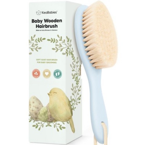KeaBabies Baby Hair Brush, Oval Cradle Cap Brush, Soft Baby Brush for Infant, Newborn Hairbrush for Girls, Boys, Baby Scalp Brush