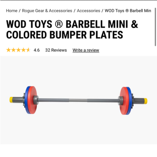 WOD Toys ® Barbell Mini & Colored Bumper Plates | Rogue Fitness