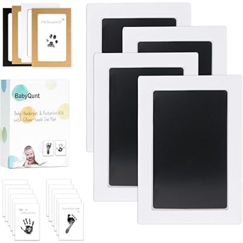 Inkless Baby Hand and Footprint Kit,Clean-Touch Ink Pad Kit,Safe No Mess Printing Infant Hand Foot Stamp,4 Pack Newborn Inkless Print Pads Best Keepsake or Gifts for Family