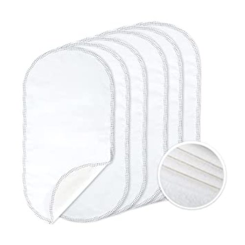 TILLYOU Changing Pad Liners 6PK - Waterproof Flannel Cotton, 27" x 13" - Perfect for Baby Diaper Changing Needs, White - 27x13 Inch (Pack of 6)