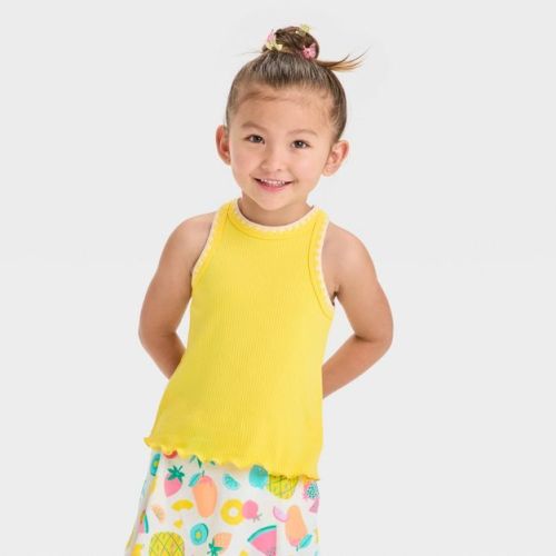 Toddler Girls' Ribbed T-Shirt - Cat & Jack™ Yellow 18M