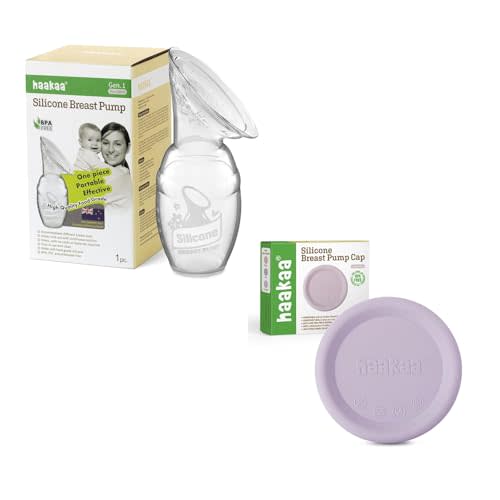 haakaa Manual Breast Pump 4oz/100ml & Silicone Cap Combo