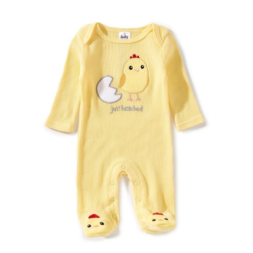 Baby Starters Baby Newborn-9 Months Just Hatched Chick Waffle-Knit Footie