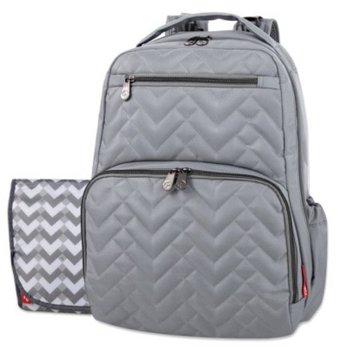 Fisher-Price Morgan Quilted Diaper Backpack, Color: Gray