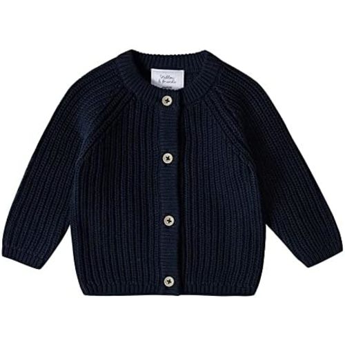 Stellou & friends 100% Cotton Chunky Ribbed Knitted Cardigan for Boys & Girls Ages 0-6 Years