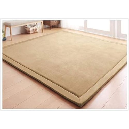 Loartee Nursery Rug Coral Velvet Crawling Rugs Mat Area Rugs Play Crawling Mat(6'8"x7'9", Brown) for Toddler Children Play Mat Yoga Mat Exercise Pads Carpet