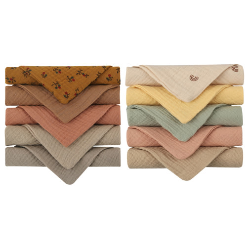 10 Pcs Baby Cotton Square Towel Infant Hand Face Washcloth Handkerchief Muslin Cloth Feeding Bib Burp Cloth Saliva Towel Baby Stuff