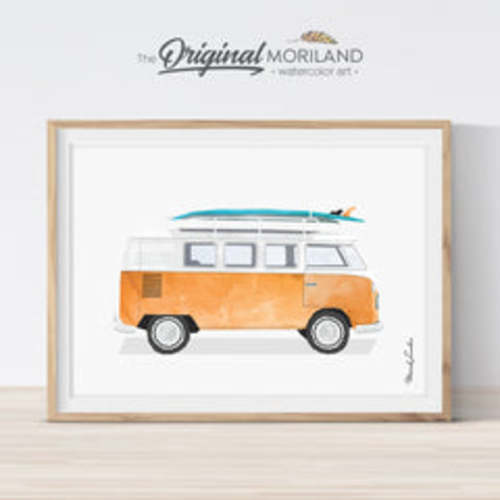 Orange Van Print - Printable Art