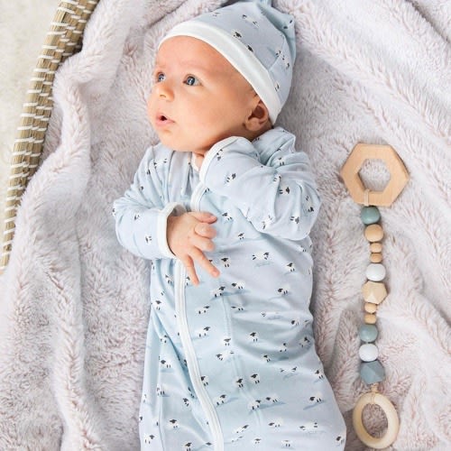 blue baa baa baby modal magnetic cozy sleeper gown + hat set – Magnetic Me