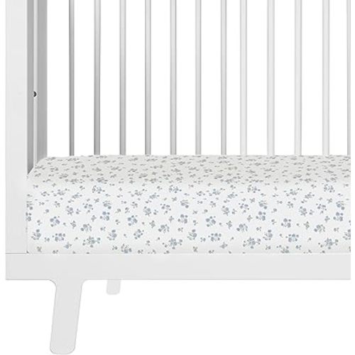 MakeMake Organics GOTS Certified Organic Cotton Crib Sheet with Pillowcase (14"x19") Buttery Soft Breathable Hypoallergenic Fitted Sheet, (28"x52", Mini Roses)