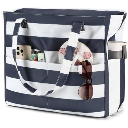 Bluboon Waterproof Beach Tote Pool Bags for Women Ladies Extra Large Carry On Bag With Wet Compartment for Weekender Travel