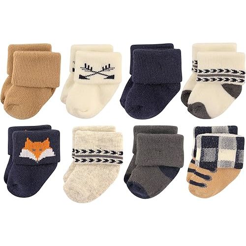 Hudson Baby Baby Girls' Cotton Rich Newborn and Terry Socks