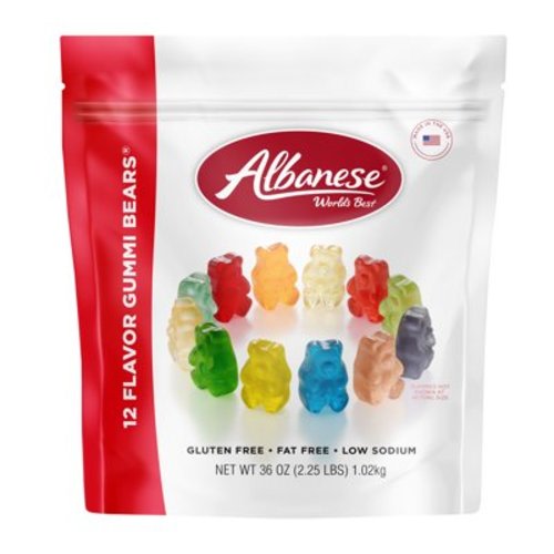 Albanese World's Best 12 Flavor Gummi Bears, Family Size Share 36 oz, Gluten Free