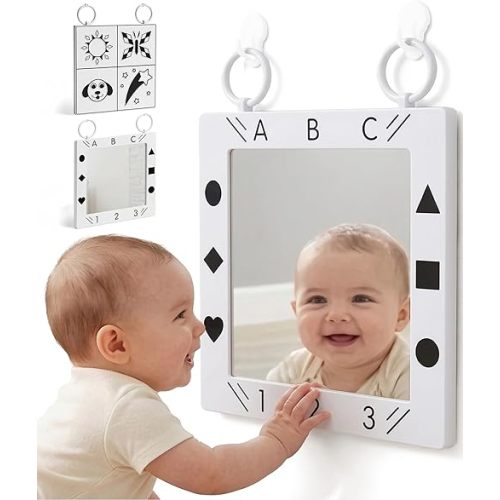 Nurture Smart Baby Mirror for Tummy Time, High-Contrast Sensory Toy