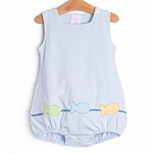 Swimming Along Applique Bubble, Blue – Stitchy Fish
