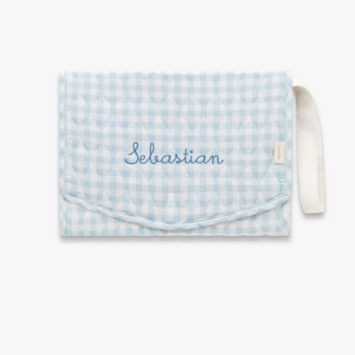 Portable Changing Pad - Blue Gingham | Gooselings