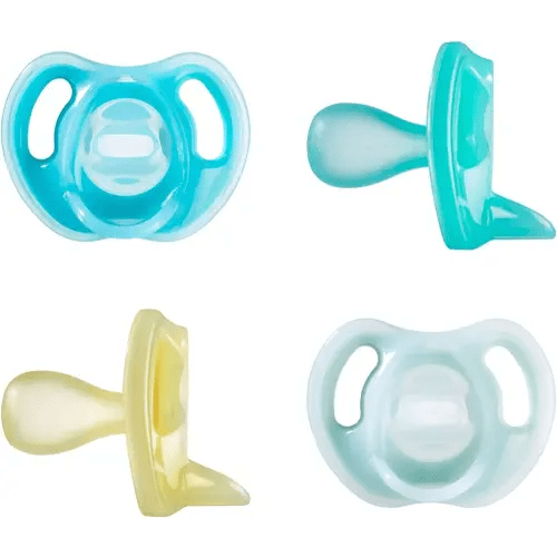 Tommee Tippee Ultra-light Silicone Pacifier, Symmetrical One-Piece Design, BPA-Free Silicone Binkies, 6-18 months, Pack of 4 Pacifiers