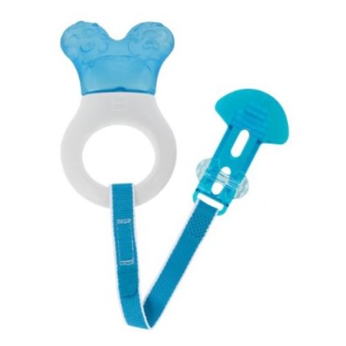 MAM Mini Cooler Teether with Clip, Boy, 2+ Months - Blue