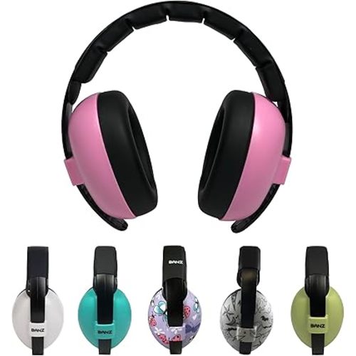 Banz Bubzee Baby Ear Defenders 0-2 Years - Loud Noise Canceling Baby Headphones & Toddler Ear Muffs, Size Adjustable.