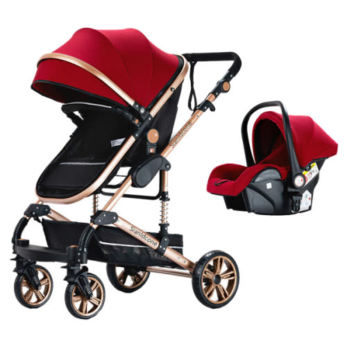 RED Sianldcone 3 in 1 Travel System Baby Stroller
