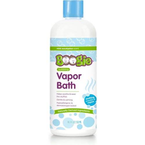 Kids Botanical Bubble Bath by Boogie, Soothing Vapor Bubble Bath, Made with Plant and Oat Extracts, Natural Essential Oils, Mint Eucalyptus, 18 oz, Pack of 1