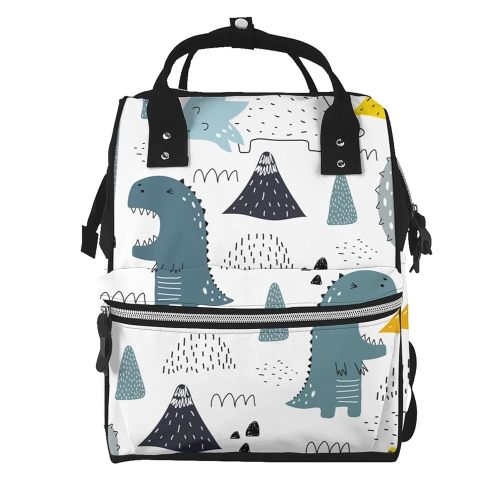 Diaper Bag Backpack For Moms And Dads Waterproof Baby Changing Backpack With Changing Pad, Insulated Bottle Holders & Large Capacity Multi-Function Travel Baby Bag Cute Dinosaur