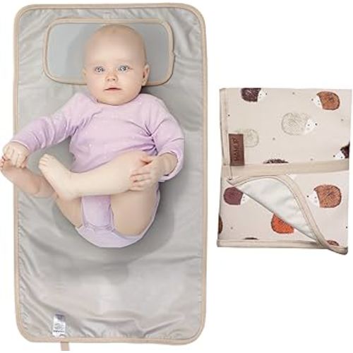 HAMUR HOME Portable Baby Changing Pad – Waterproof, Foldable & Lightweight Travel Mat – Soft & Machine Washable Diaper Changer – Compact & Durable(Urchin)