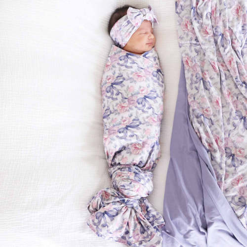 Leighton's Lavender Knit Large Bow Headwrap