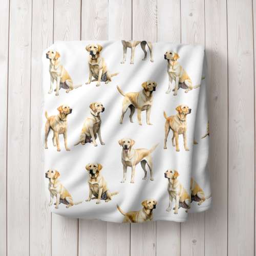 Yellow Lab Baby Swaddle Blanket, Baby Gift, Dog Nursery, Puppy Nursery, Yellow Lab Kids Bedding, Dog Mom Gifts, Bird Dog Blanket, Labrador