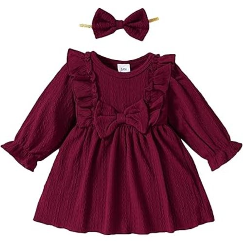 Mioglrie Baby Girl Dress Toddler Girls' Dresses 3 6 9 12 18 24 Months 2t 3t Girls Clothes Fall Winter Outfits