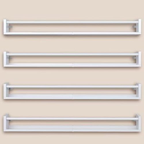 33Inch Metal Nursery Book Shelf, Set of 4, Wall Monted Floating Shelf with Lip, Wall Bookshelf for Kids, Hanging Shelves White ,Patent Number:29947306