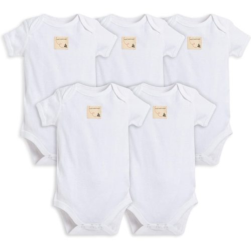 Burt's Bees Baby Unisex Baby Bodysuits, 5-Pack Short & Long Sleeve One-Pieces, 100% Organic Cotton