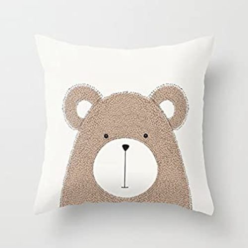 Cute Woodland Animals Baby Nursery Cartoon Bear Fashion Decoration Throw Pillow Covers for Home Indoor Friendly and Comfortable Cushion Covers Standard Size 16x16 in