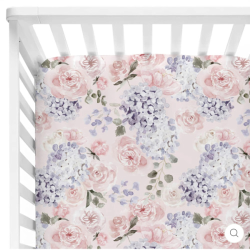 Henlee's Hydrangea Crib Sheet