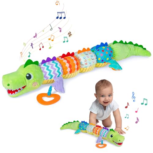 Ussybaby Baby Boy Toys for 0 3 6 9 12 Months, Soft Tummy Time Toy with Multi Textures,Rattle,Crinkle,Newborn Baby Stuffed Animal Toy, Baby Gift,Caterpillar