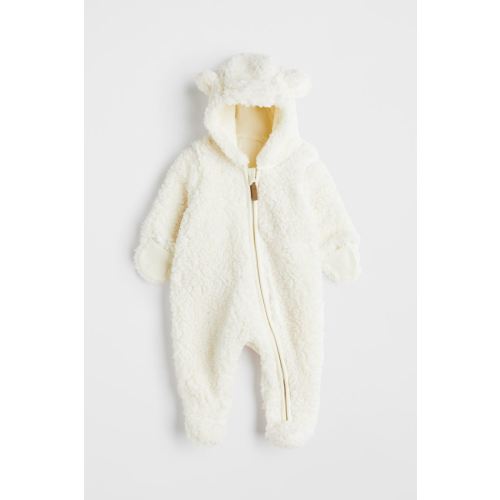 Faux Shearling Overall, Natural white, 4-6 Months