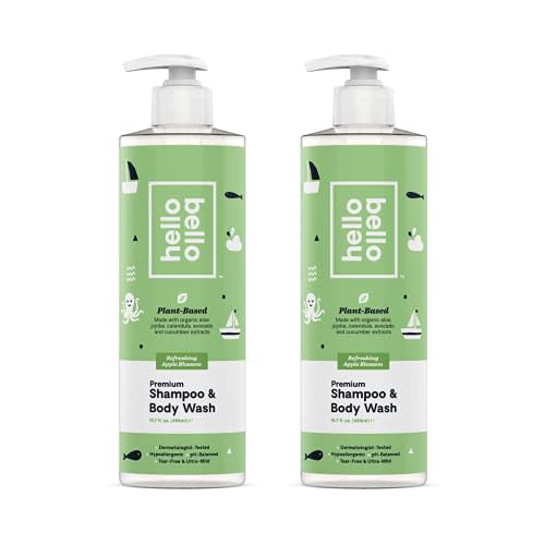 Hello Bello Baby Shampoo & Body Wash - Tear-Free, Hypoallergenic, Dermatologist & Pediatrician Tested - Thoughtful Ingredients - Apple Blossom, 16.7 Fl Oz (Pack of 2)
