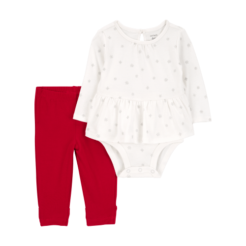 Baby 2-Piece Snowflake Peplum Bodysuit Pant Set - Carter's | Carter's