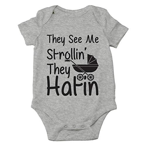 They See Me Strolli' They Hatin Pop Culture - Parody Funny Baby Bodysuit