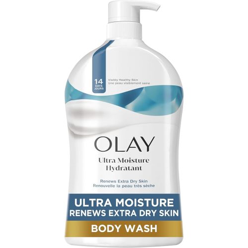 Olay Body Wash for Women, Ultra Moisture, For Extra Dry Skin, 24hr Moisturizing, Hydrating & Refreshing, B3 Vitamin Complex, Free of Parabens & Phthalates, Scented, 33 fl oz