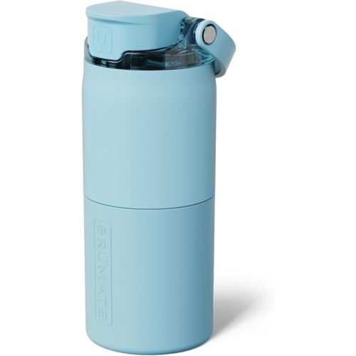 BrüMate Rise 18oz Water Bottle with Covered Silicone Straw | 100% Leakproof Insulated Kids Water Bottle | Cup Holder Friendly Base | 18oz (Glacier)