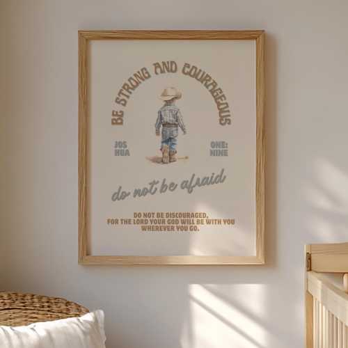 Little cowboy bible verse wall art, Christian western children wall art, Boy room wall decor, Little farmer wall decor, Digital download,
