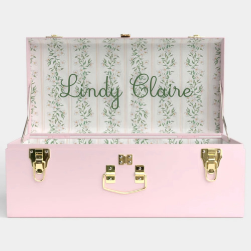 Petite Trunk - Pink - Darling Dogwood / Embroidery