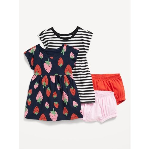 Short-Sleeve Dress and Bloomers Set for Baby