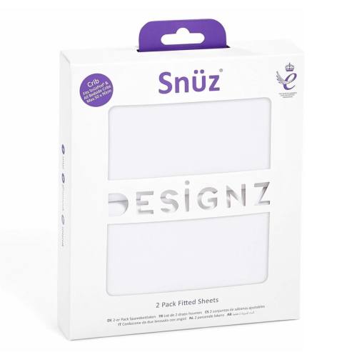 Snuz SnuzPod Crib Fitted Sheets, 2 Pack - White| Sleep with ease when you shop with SugarBabies Boutique!