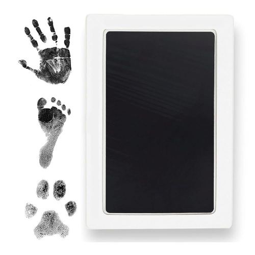 Clean Touch Ink Pad for Baby Handprints and Footprints – Inkless Infant Hand & Foot Stamp – Safe for Babies, Doesn’t Touch Skin – Perfect Family Memory or Gift – Black Standard Size [4 Pack]