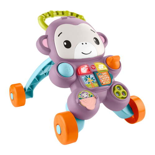 Fisher-Price Learn With Me Purple Monkey Walker Baby Learning Toy with Music & Lights