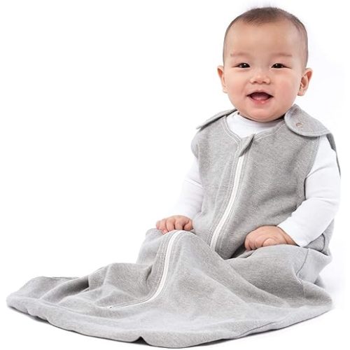 baby deedee Sleep nest Basic Cotton Baby Sleeping Bag Sack Toddler, Calming Gray, Medium (6-18 Month)